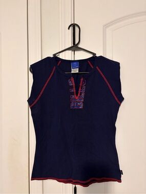 Reebok Navy Sleeveless Top with Red Accents- Buffalo bills